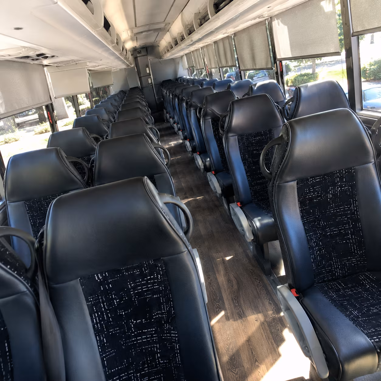 little elm charter bus rental interior