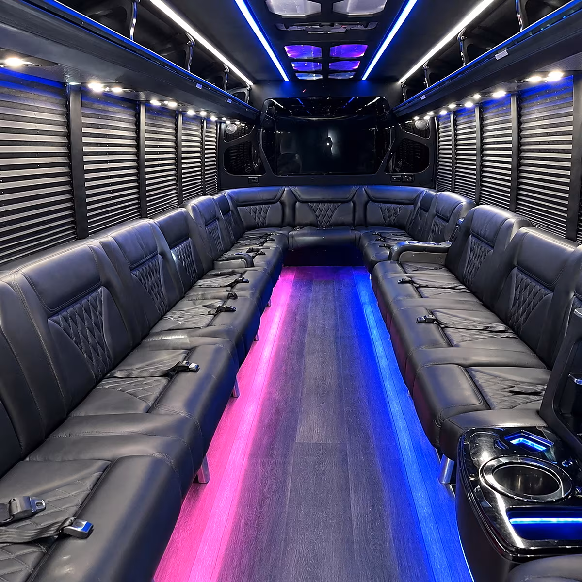 little elm party bus rental interior