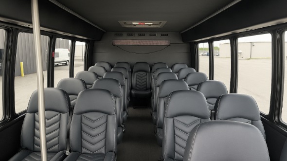 Interior of Charter Bus Company McKinney's 20 Passenger Mini bus in McKinney