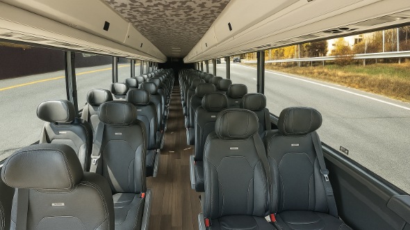 Interior of Charter Bus Company Little Elm's 28 Passenger Mini bus in Little Elm