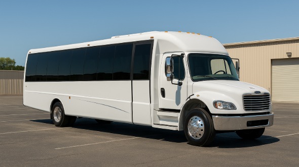 Exterior of Charter Bus Company McKinney's 28 Passenger Mini bus in McKinney