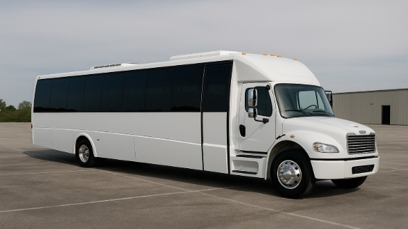 Exterior of Charter Bus Company Allen's 35 Passenger Minibus in Allen