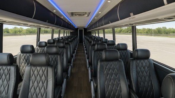 Interior of Charter Bus Company Addison's 50 Passenger Charter Bus in Addison