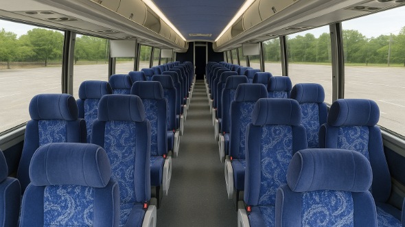 Interior of Charter Bus Company Addison's 54 Passenger Charter Bus in Addison