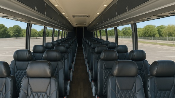 Interior of Charter Bus Company McKinney's 56 Passenger Charter Bus in McKinney