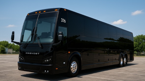 Exterior of Charter Bus Company Lewisville's 56 Passenger Charter Bus in Lewisville