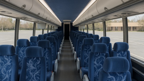 little elm 56 passenger charter bus inside