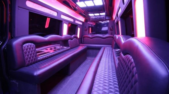 Interior of Charter Bus Company Allen's Sprinter Limo in Allen